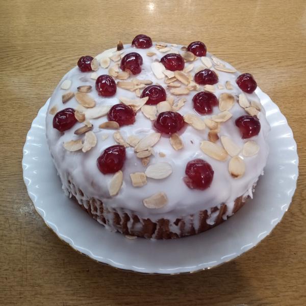 A Cherry Cake with Fruit that Doesn’t Sink & Travels Well
